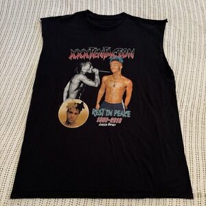Xxxtentacion Shirt Black Sleeveless Graphic Rap Tee Men's L Y2K Goth Gorp Core